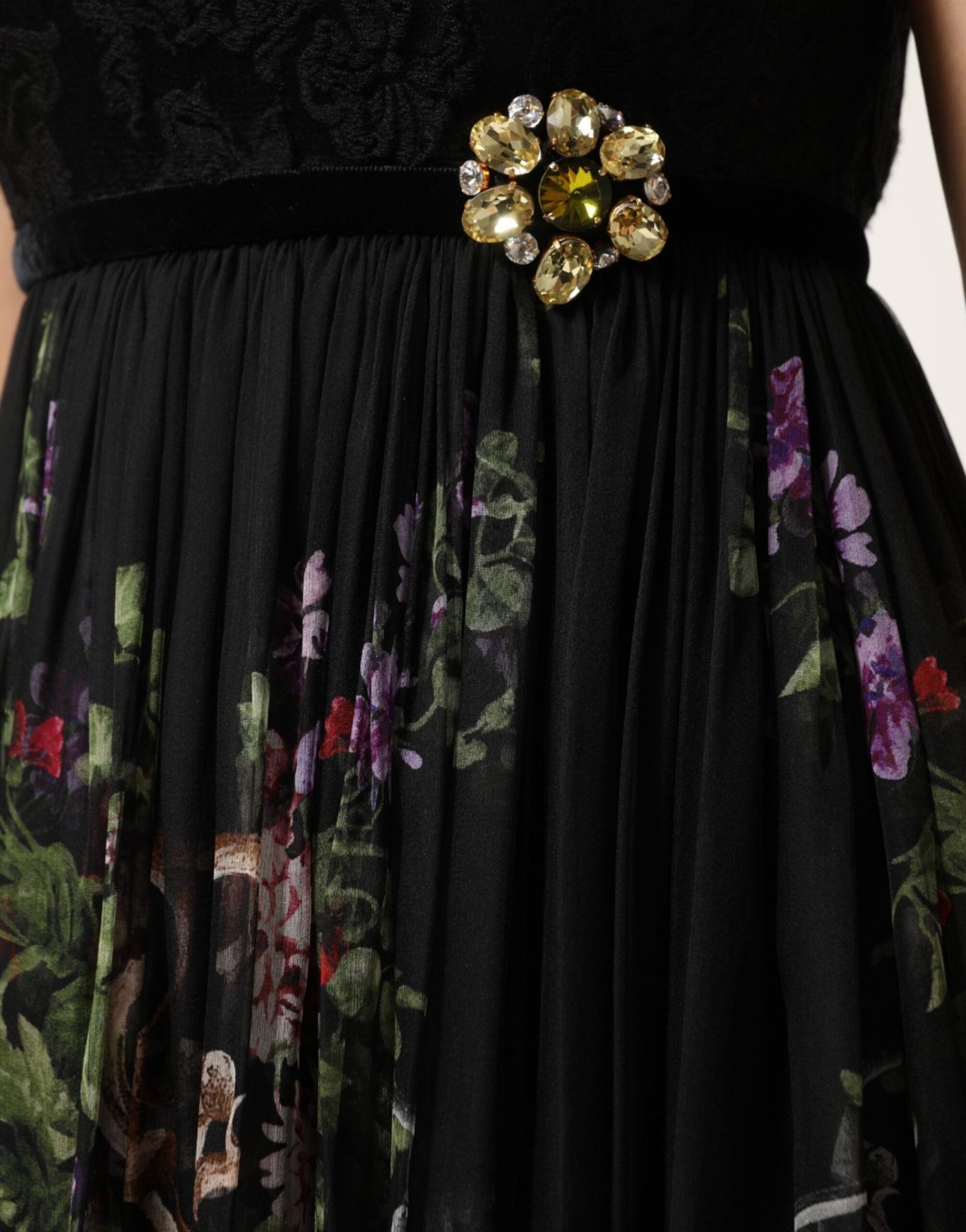Dolce & Gabbana Black Floral Key Print Crystal Strapless Dress – IT40|S par Dolce & Gabbana | Disponible sur Sandy Store ByNet