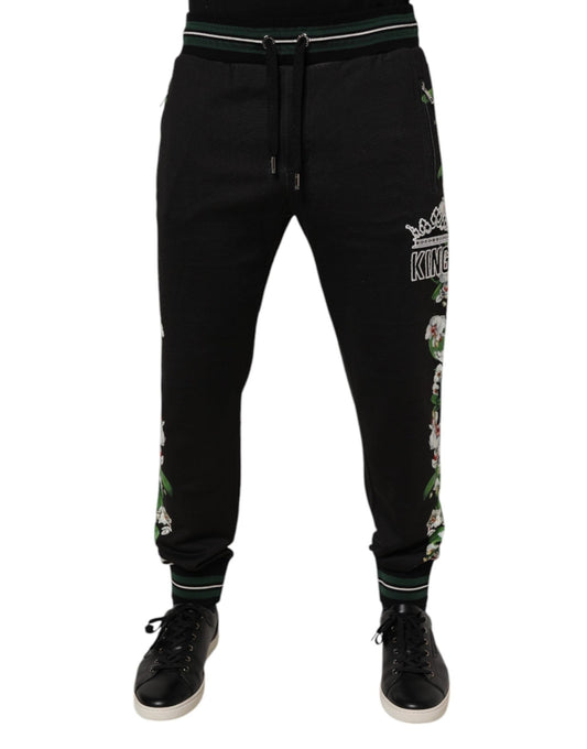 Dolce & Gabbana Black Floral King Men Jogger Sweatpants Pants – IT46 | S par Dolce & Gabbana | Disponible sur Sandy Store ByNet
