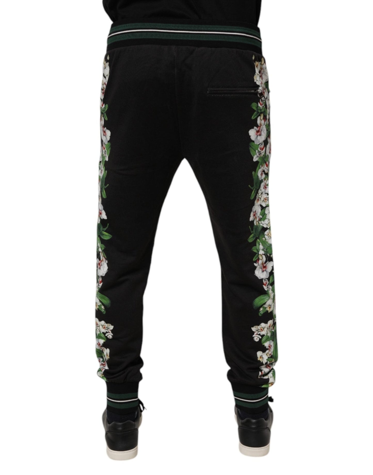 Dolce & Gabbana Black Floral King Men Jogger Sweatpants Pants - Sandy Store ByNet