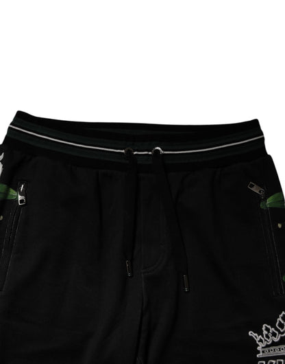 Dolce & Gabbana Black Floral King Men Jogger Sweatpants Pants - Sandy Store ByNet