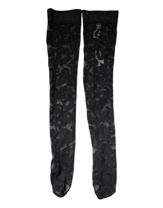 Dolce & Gabbana Black Floral Lace Cotton Stretch Stockings Socks – S par Dolce & Gabbana | Disponible sur Sandy Store ByNet