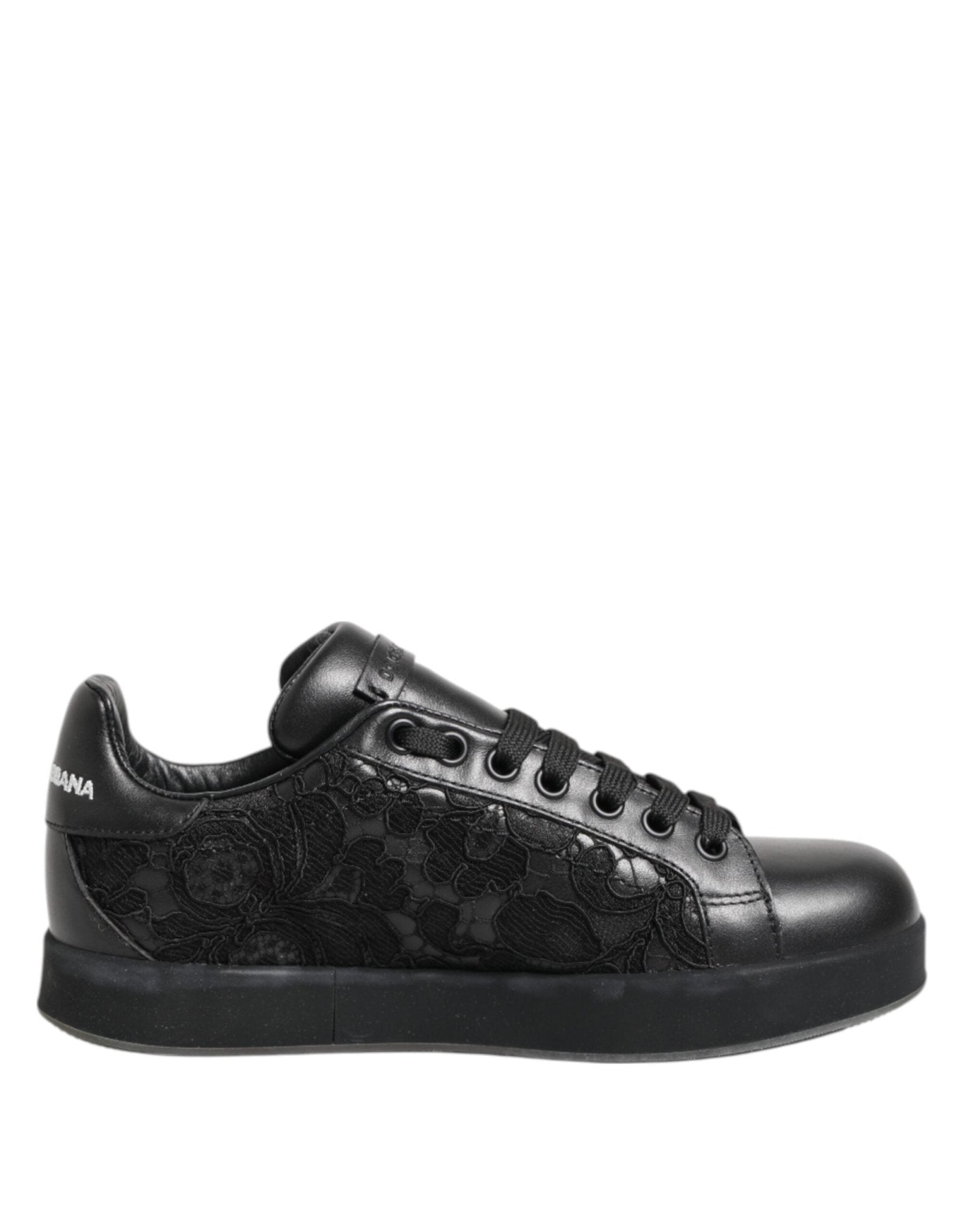 Dolce & Gabbana Black Floral Lace Low Top Sneakers Shoes – EU35/US4.5 par Dolce & Gabbana | Disponible sur Sandy Store ByNet