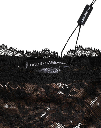 Dolce & Gabbana Black Floral Lace Mesh High Brief Panty Underwear – IT2 | S par Dolce & Gabbana | Disponible sur Sandy Store ByNet
