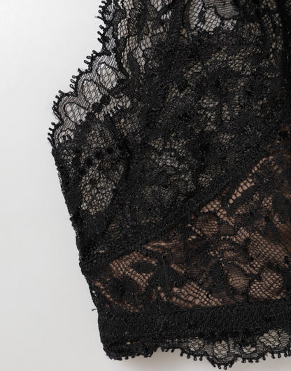 Dolce & Gabbana Black Floral Lace Mesh High Brief Panty Underwear – IT2 | S par Dolce & Gabbana | Disponible sur Sandy Store ByNet