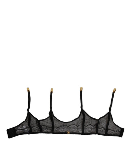 Dolce & Gabbana Black Floral Lace Nylon Strap Garter Underwear – IT2 | S par Dolce & Gabbana | Disponible sur Sandy Store ByNet