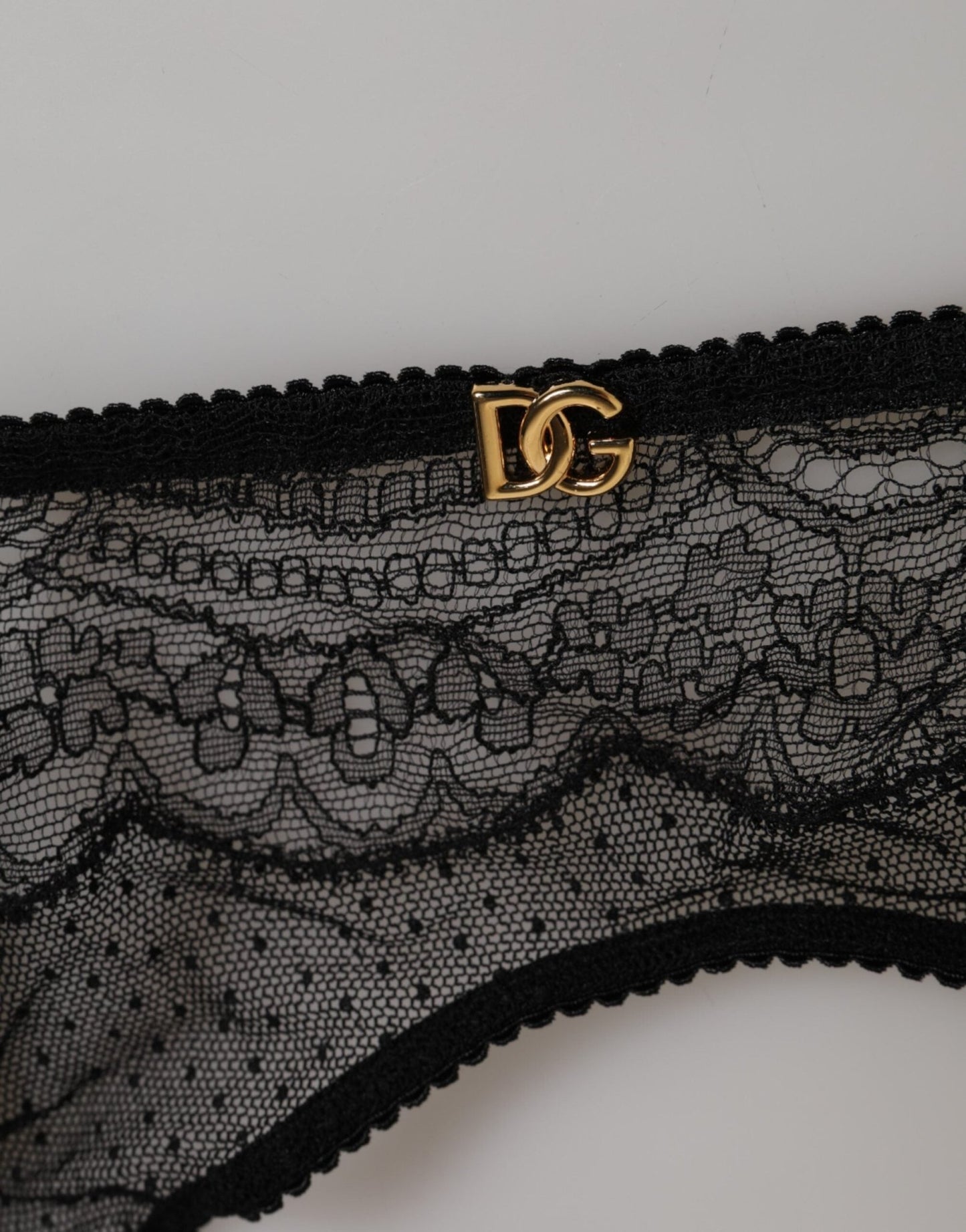 Dolce & Gabbana Black Floral Lace Nylon Strap Garter Underwear – IT2 | S par Dolce & Gabbana | Disponible sur Sandy Store ByNet