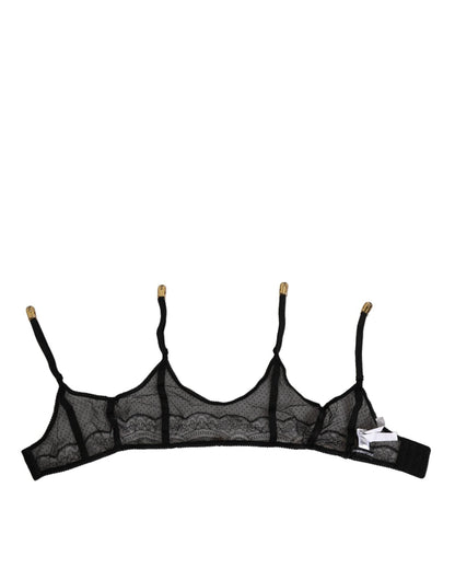 Dolce & Gabbana Black Floral Lace Nylon Strap Garter Underwear – IT2 | S par Dolce & Gabbana | Disponible sur Sandy Store ByNet