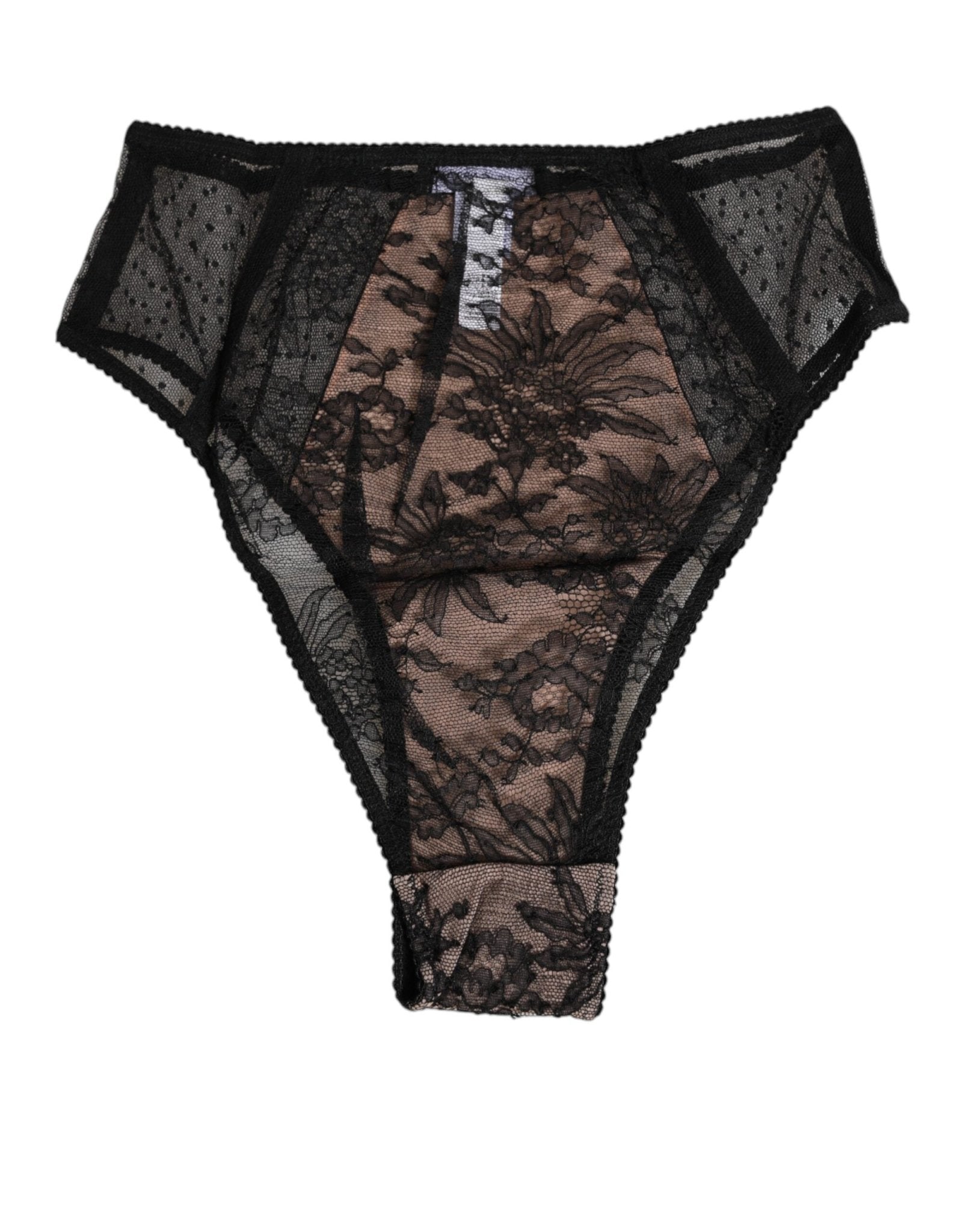 Dolce & Gabbana Black Floral Lace Sheer Mesh High Waist Underwear – IT3 | M par Dolce & Gabbana | Disponible sur Sandy Store ByNet