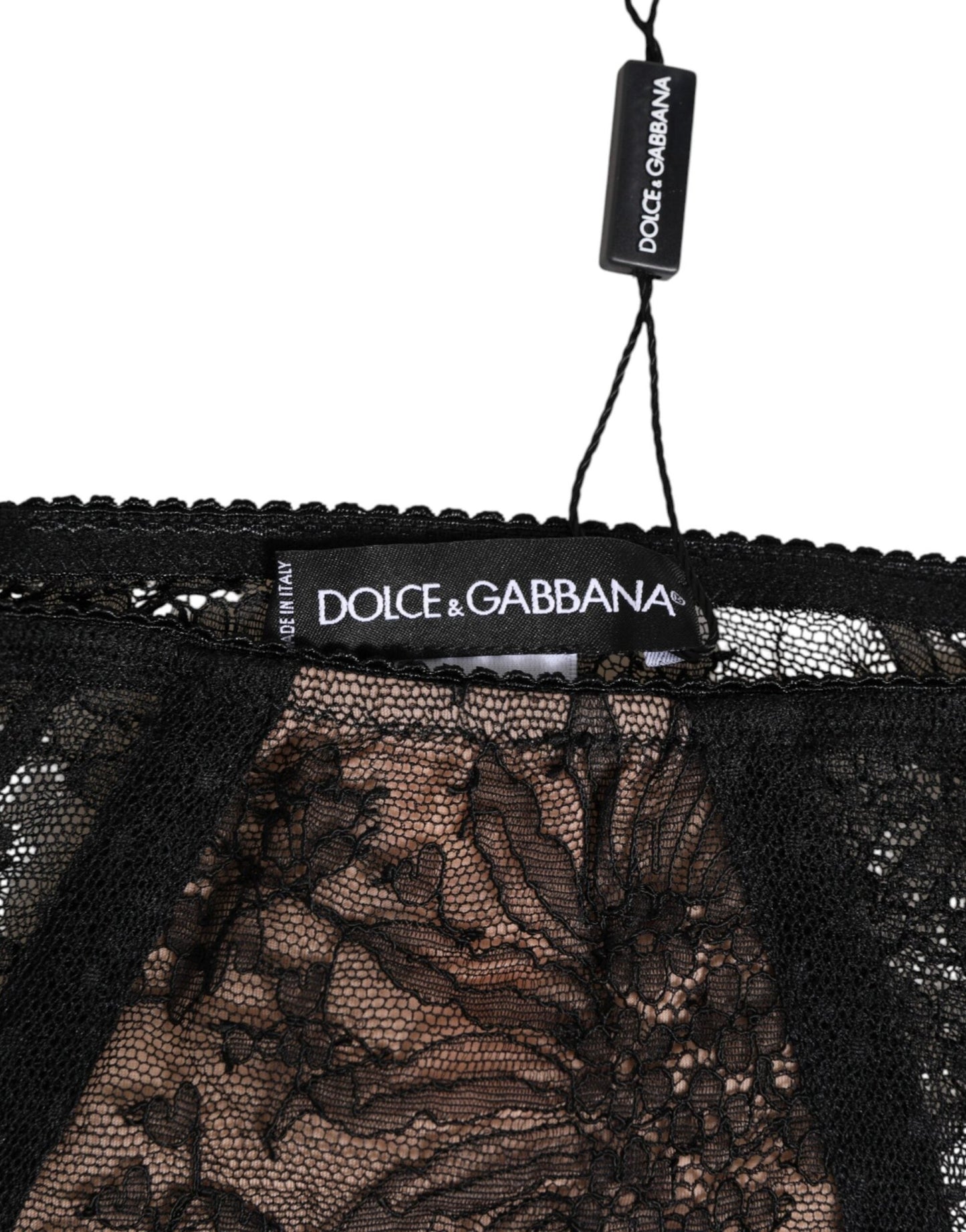 Dolce & Gabbana Black Floral Lace Sheer Mesh High Waist Underwear – IT3 | M par Dolce & Gabbana | Disponible sur Sandy Store ByNet