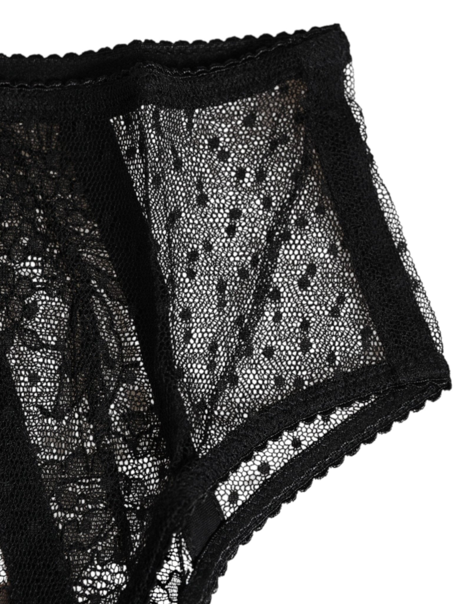 Dolce & Gabbana Black Floral Lace Sheer Mesh High Waist Underwear – IT3 | M par Dolce & Gabbana | Disponible sur Sandy Store ByNet
