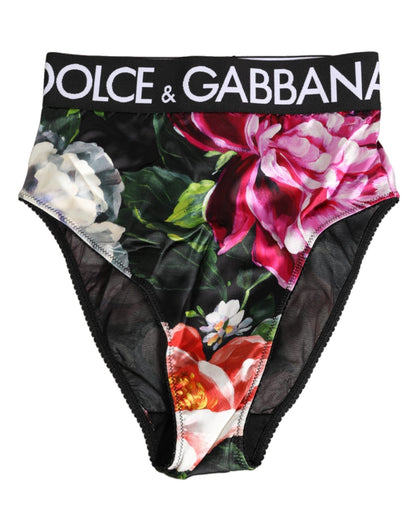 Dolce & Gabbana Black Floral Print High Waist Panty Underwear – IT1 | XS par Dolce & Gabbana | Disponible sur Sandy Store ByNet