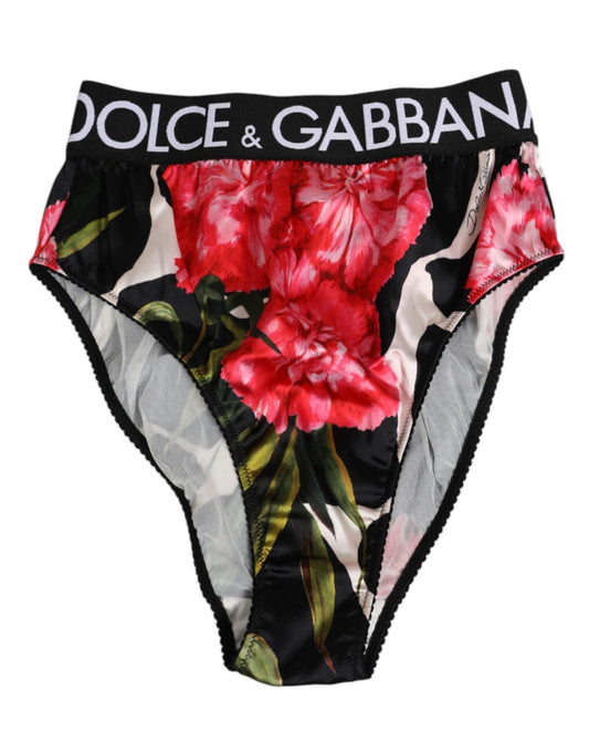 Dolce & Gabbana Black Floral Print High Waist Panty Underwear – IT2 | S par Dolce & Gabbana | Disponible sur Sandy Store ByNet