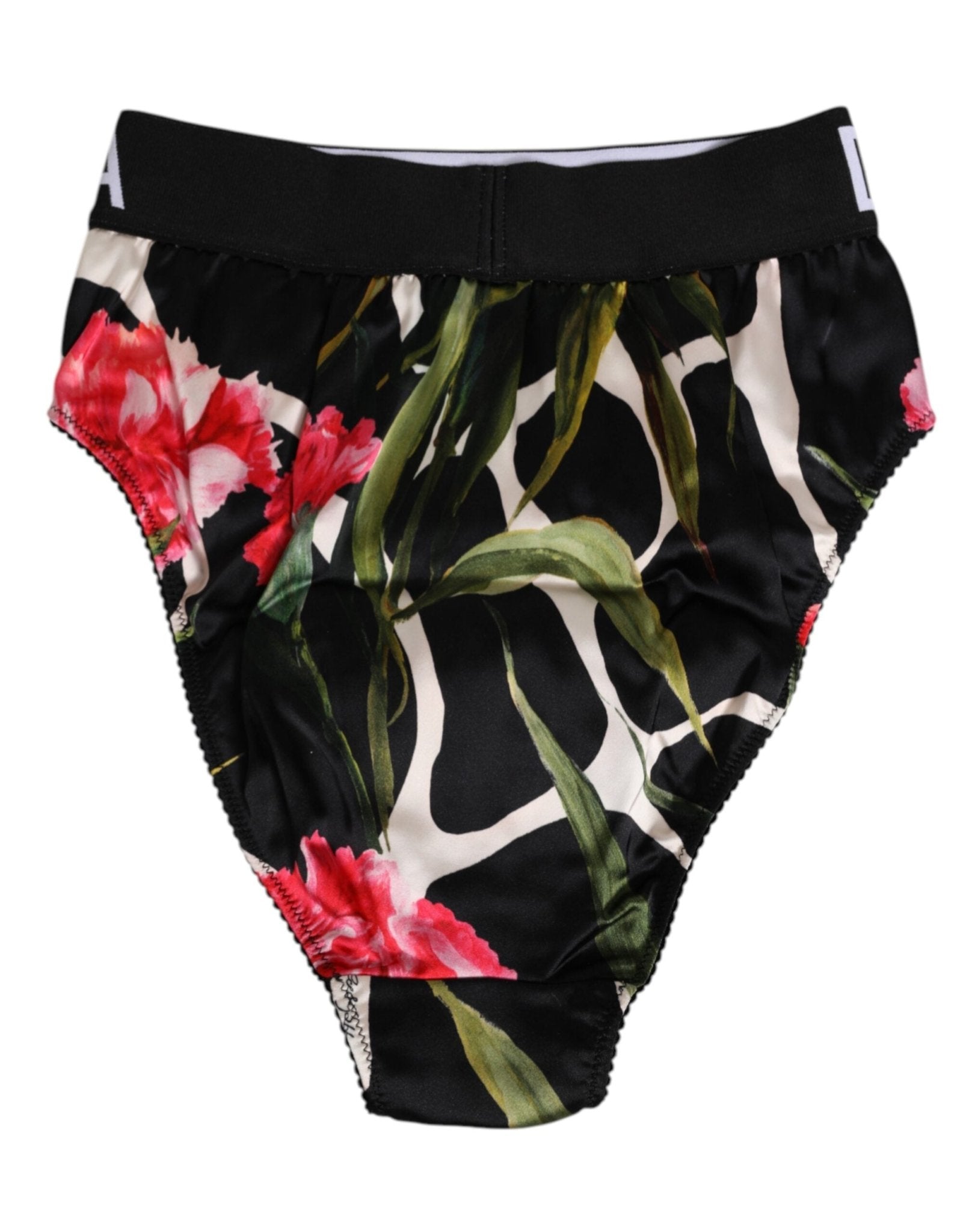 Dolce & Gabbana Black Floral Print High Waist Panty Underwear – IT2 | S par Dolce & Gabbana | Disponible sur Sandy Store ByNet