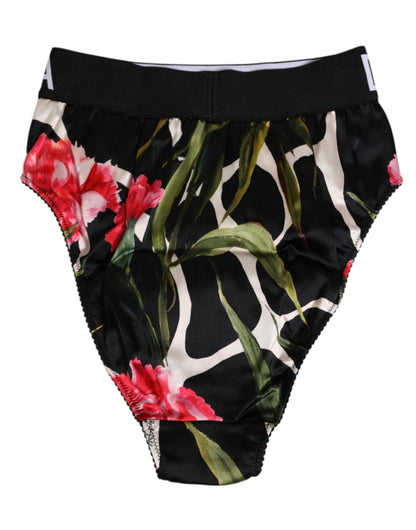 Dolce & Gabbana Black Floral Print High Waist Panty Underwear – IT2 | S par Dolce & Gabbana | Disponible sur Sandy Store ByNet