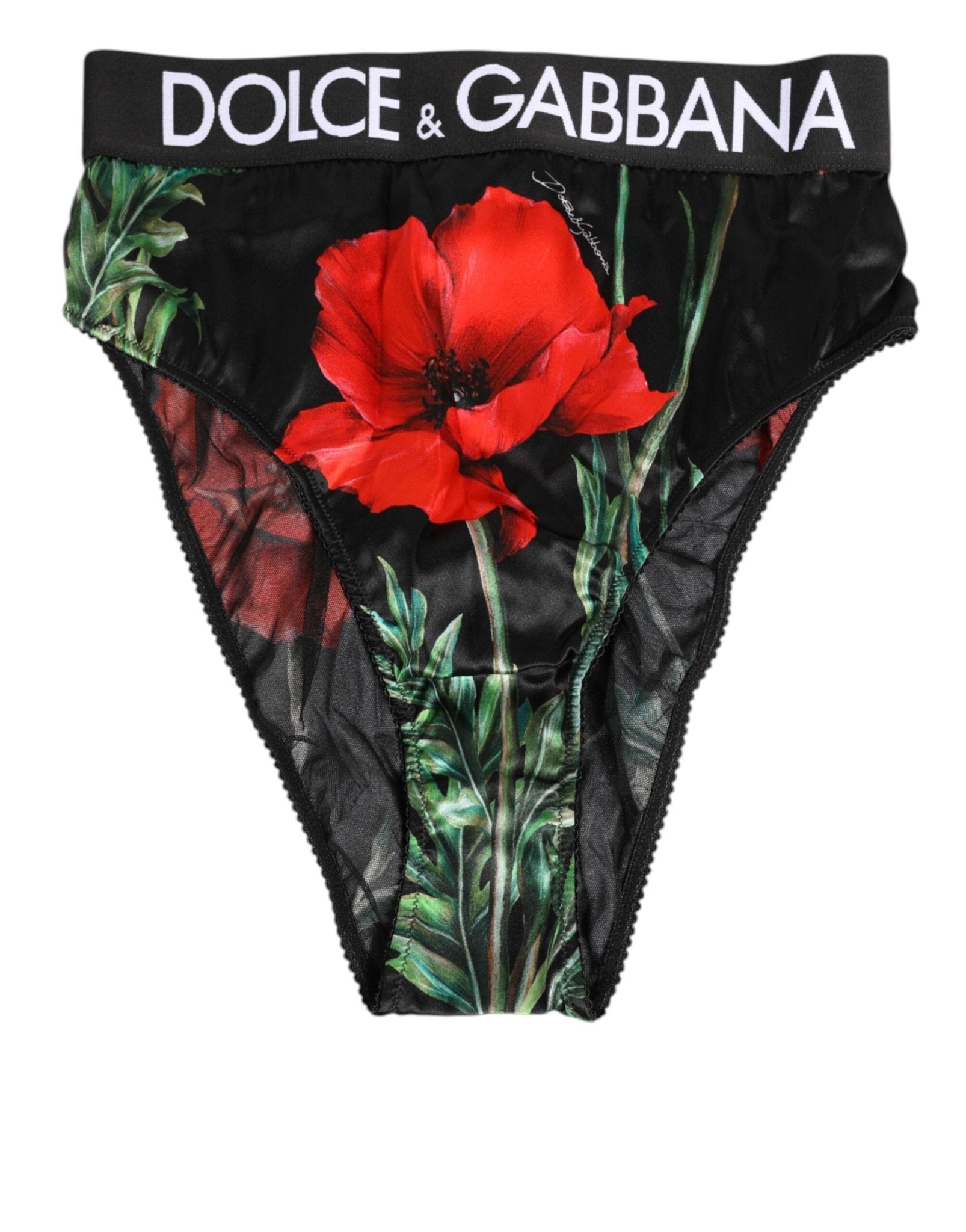 Dolce & Gabbana Black Floral Print High Waist Sheer Mesh Underwear – IT4 | L par Dolce & Gabbana | Disponible sur Sandy Store ByNet