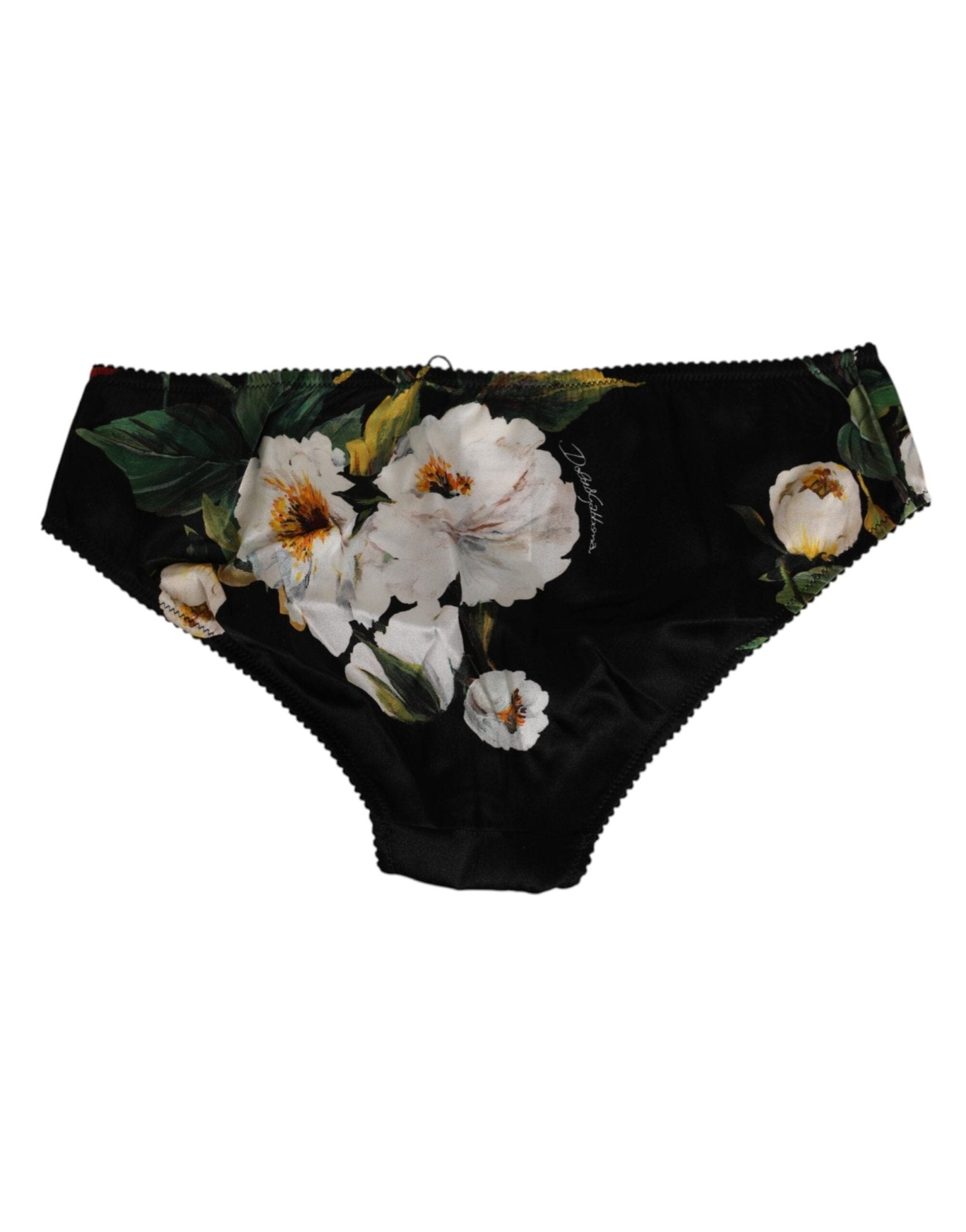Dolce & Gabbana Black Floral Print Mid Waist Panty Underwear – IT2 | S par Dolce & Gabbana | Disponible sur Sandy Store ByNet