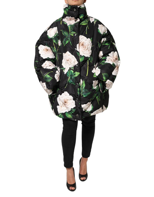 Dolce & Gabbana Black Floral Print Puffer Quilted Jacket – IT46|XL par Dolce & Gabbana | Disponible sur Sandy Store ByNet