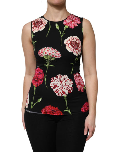 Dolce & Gabbana Black Floral Print Sleeveless Tank Blouse Top – IT40|S par Dolce & Gabbana | Disponible sur Sandy Store ByNet