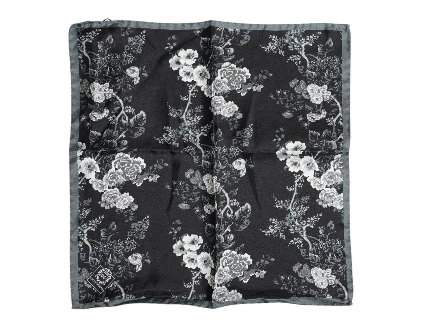 Dolce & Gabbana Black Floral Silk Square Foulard Scarf – par Dolce & Gabbana | Disponible sur Sandy Store ByNet