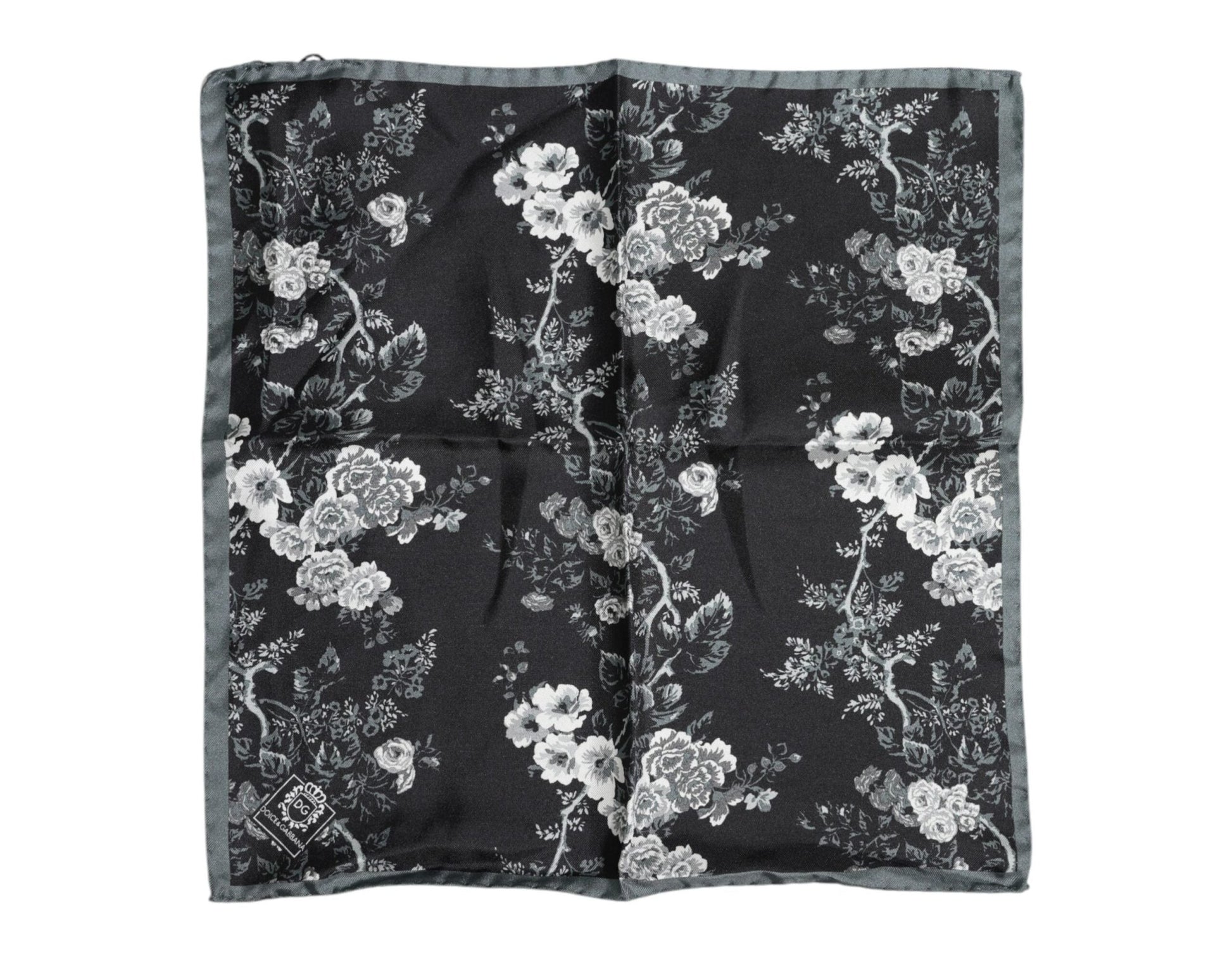 Dolce & Gabbana Black Floral Silk Square Foulard Scarf – par Dolce & Gabbana | Disponible sur Sandy Store ByNet