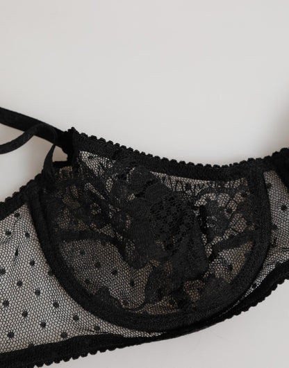 Dolce & Gabbana Black Floral Underwired Balconette Bra Underwear – IT2 | S par Dolce & Gabbana | Disponible sur Sandy Store ByNet