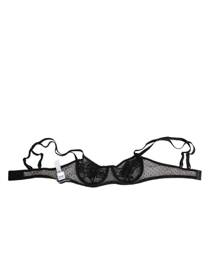 Dolce & Gabbana Black Floral Underwired Balconette Bra Underwear – IT2 | S par Dolce & Gabbana | Disponible sur Sandy Store ByNet