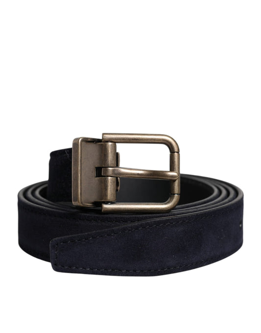 Dolce & Gabbana Black Goat Leather Metal Buckle Classic Belt - Sandy Store ByNet
