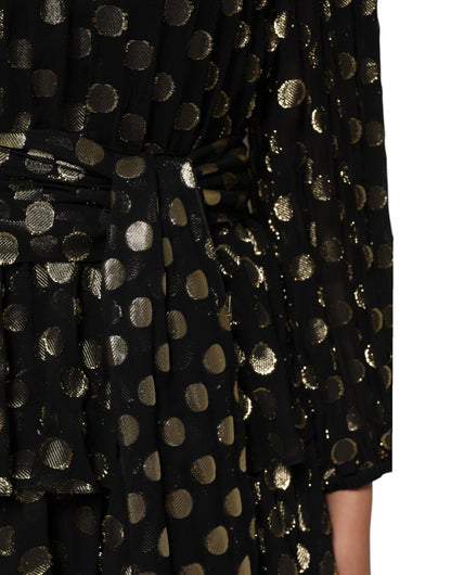 Dolce & Gabbana Black Gold Polka Dot Silk Brocade Mini Dress – IT40|S par Dolce & Gabbana | Disponible sur Sandy Store ByNet