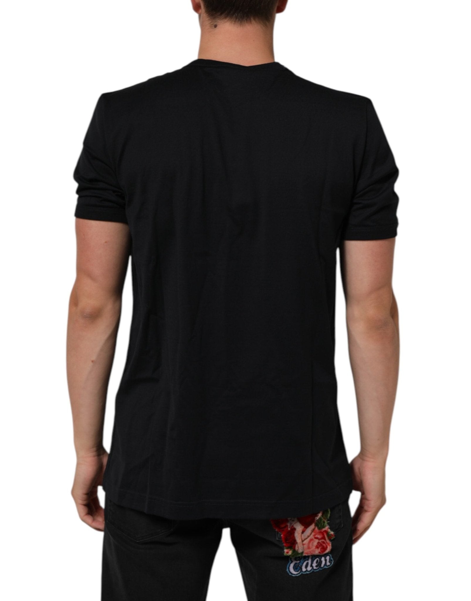 Dolce & Gabbana Black Goodluck 2018 Cotton Crew Neck T-shirt – IT54 | XL par Dolce & Gabbana | Disponible sur Sandy Store ByNet