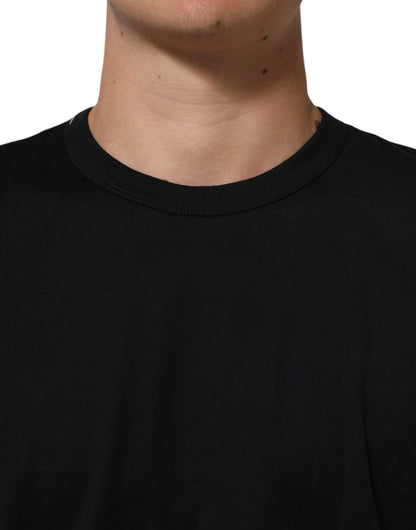 Dolce & Gabbana Black Goodluck 2018 Cotton Crew Neck T-shirt – IT54 | XL par Dolce & Gabbana | Disponible sur Sandy Store ByNet