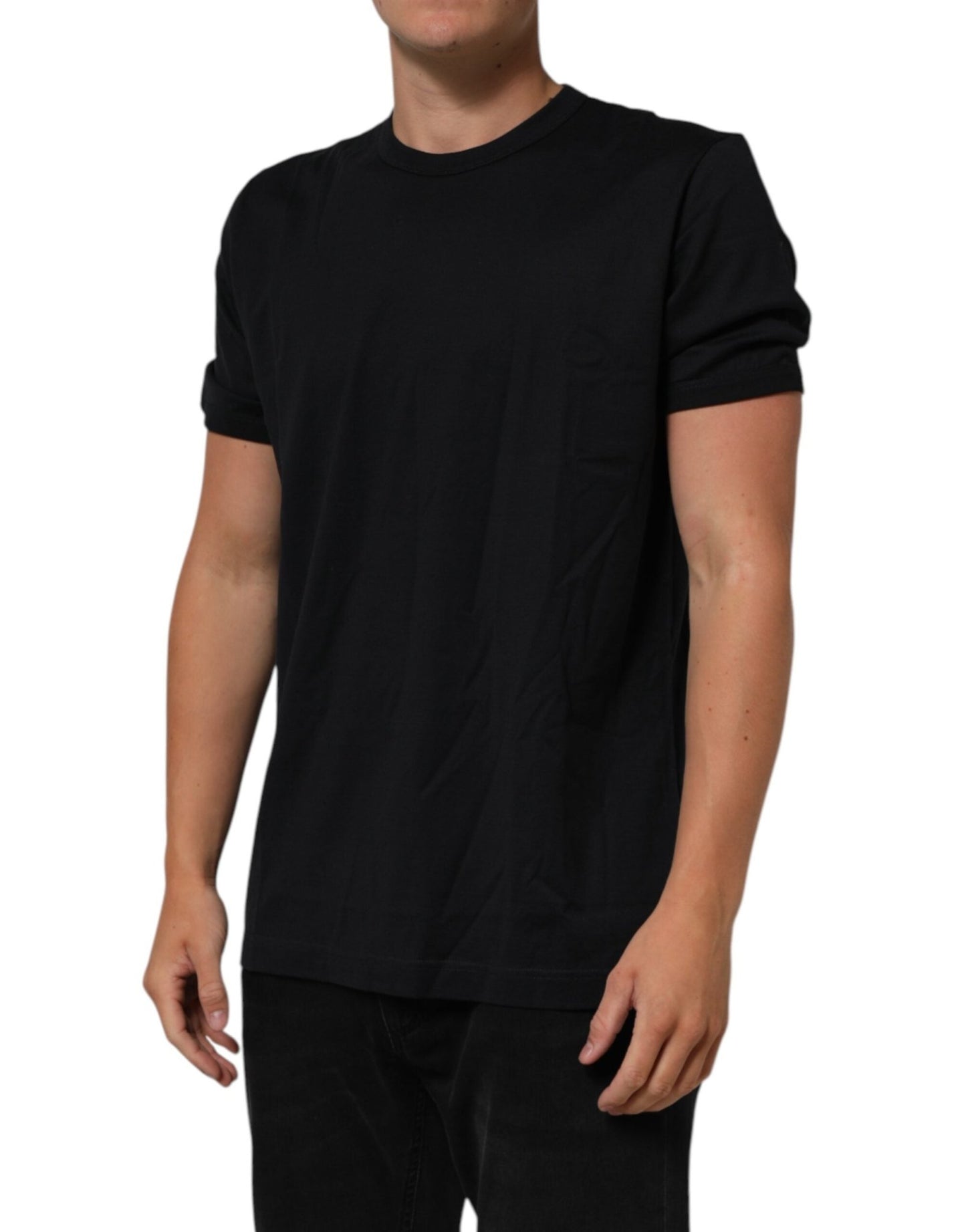 Dolce & Gabbana Black Goodluck 2018 Cotton Crew Neck T-shirt – IT54 | XL par Dolce & Gabbana | Disponible sur Sandy Store ByNet
