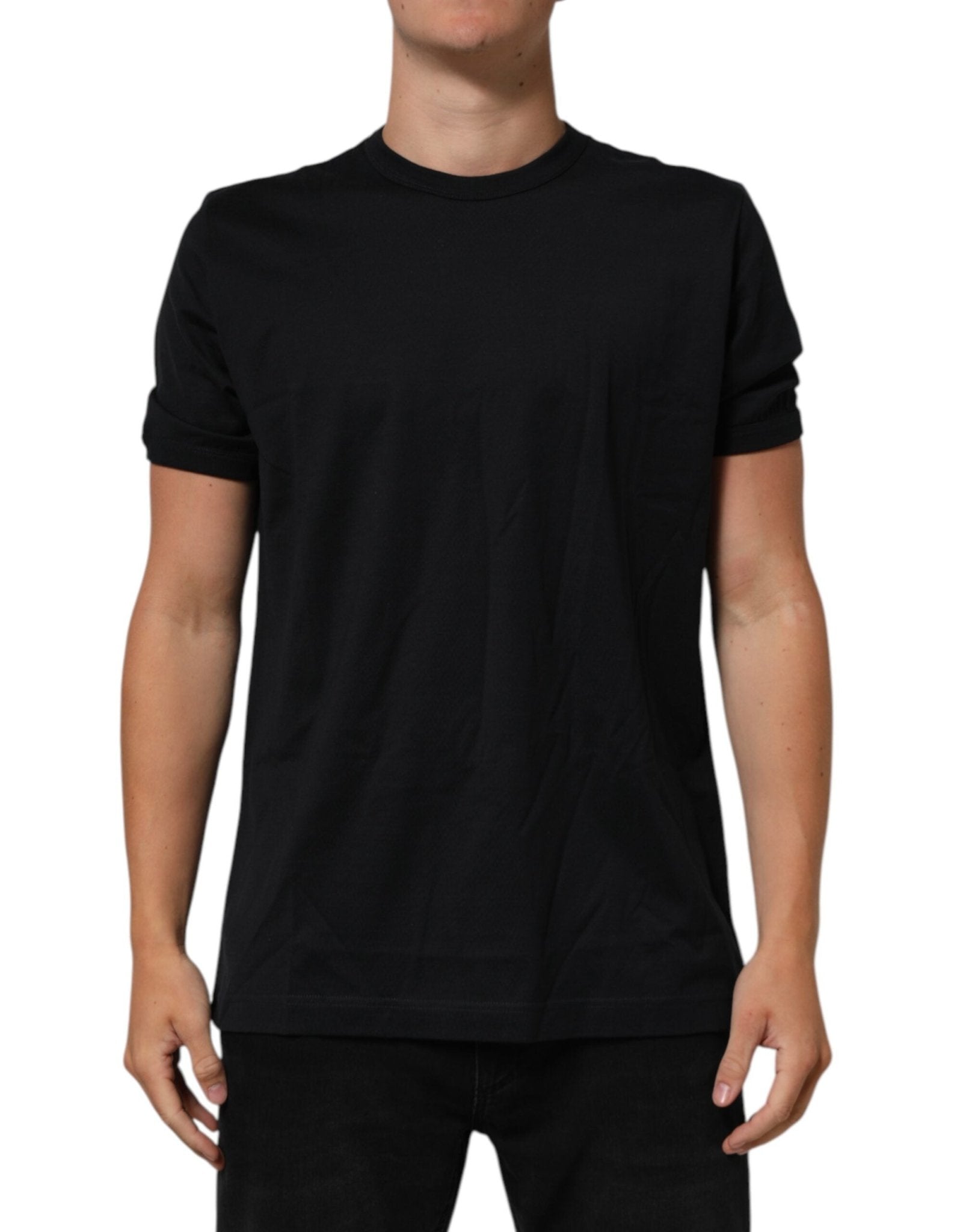 Dolce & Gabbana Black Goodluck 2018 Cotton Crew Neck T-shirt – IT54 | XL par Dolce & Gabbana | Disponible sur Sandy Store ByNet