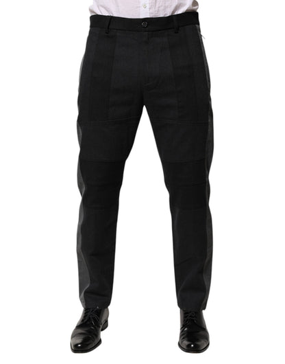 Dolce & Gabbana Black Gray Cotton Dress Formal Trouser Pants – IT50 | L par Dolce & Gabbana | Disponible sur Sandy Store ByNet