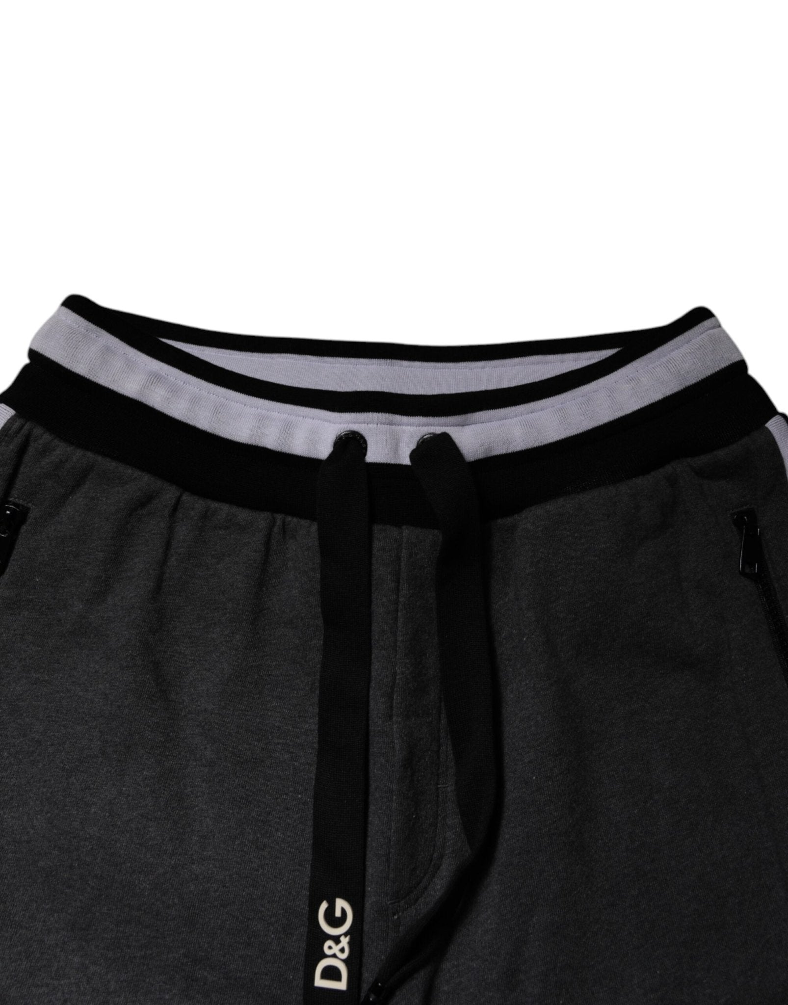 Dolce & Gabbana Black Gray Cotton Layered Men Sweatpants Pants - Sandy Store ByNet