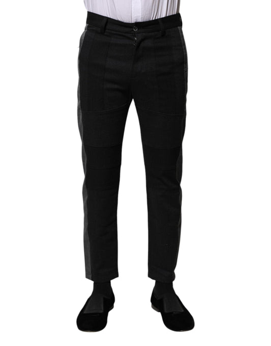 Dolce & Gabbana Black Gray Fantasy Cotton Formal Slim Pants – IT44 | XS par Dolce & Gabbana | Disponible sur Sandy Store ByNet