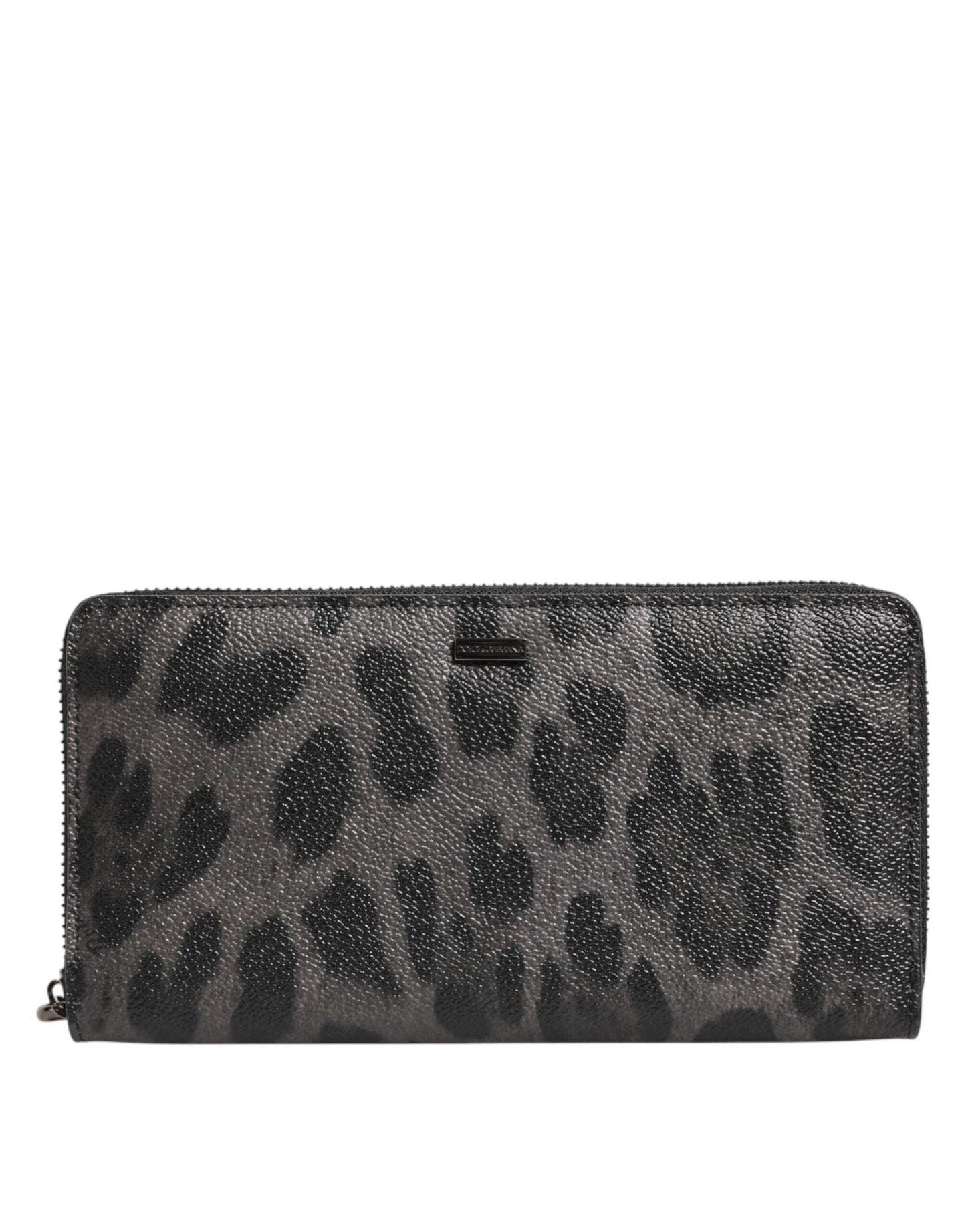 Dolce & Gabbana Black Gray Leopard Leather Zip Around Continental Wallet – par Dolce & Gabbana | Disponible sur Sandy Store ByNet