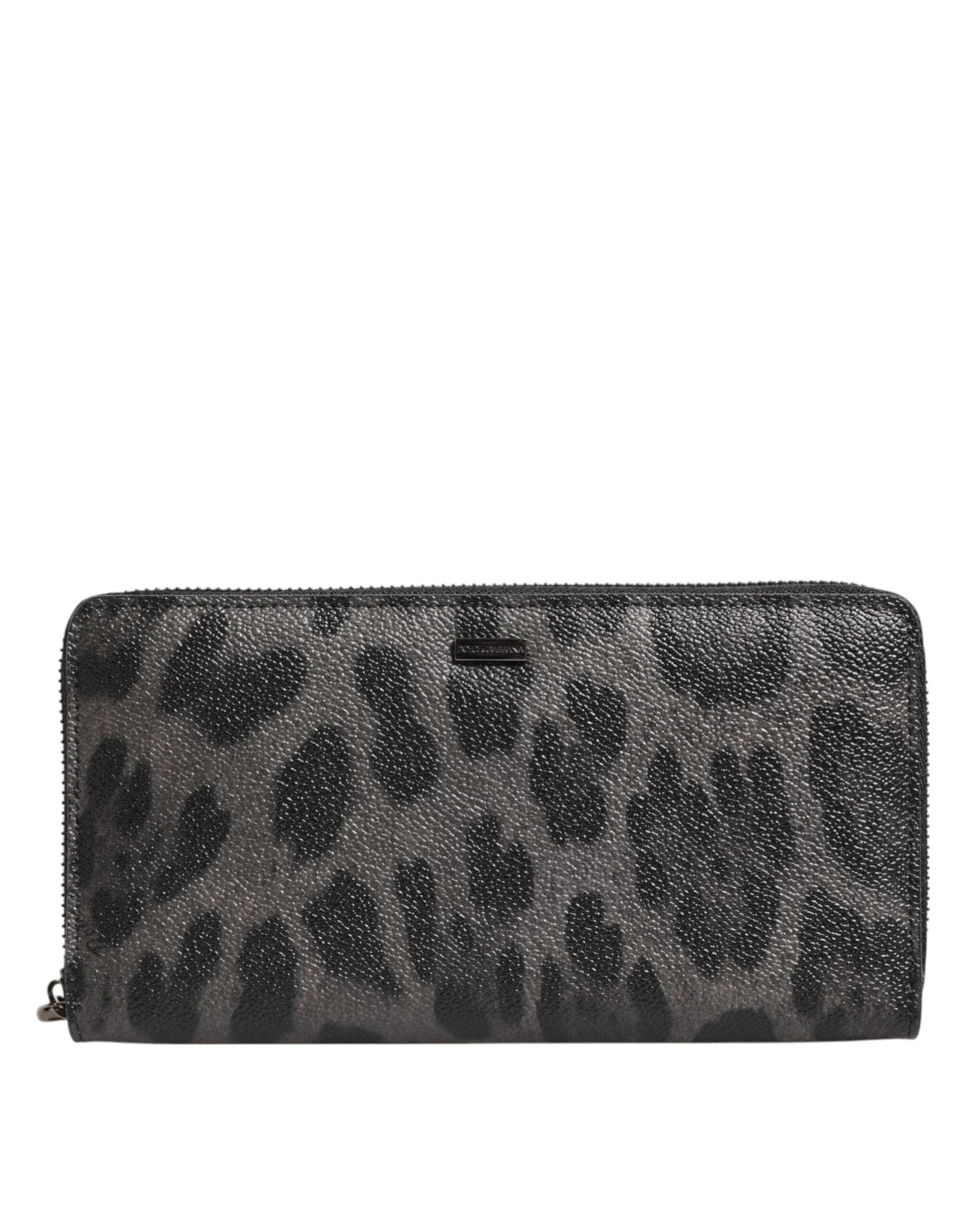 Dolce & Gabbana Black Gray Leopard Leather Zip Around Continental Wallet – par Dolce & Gabbana | Disponible sur Sandy Store ByNet