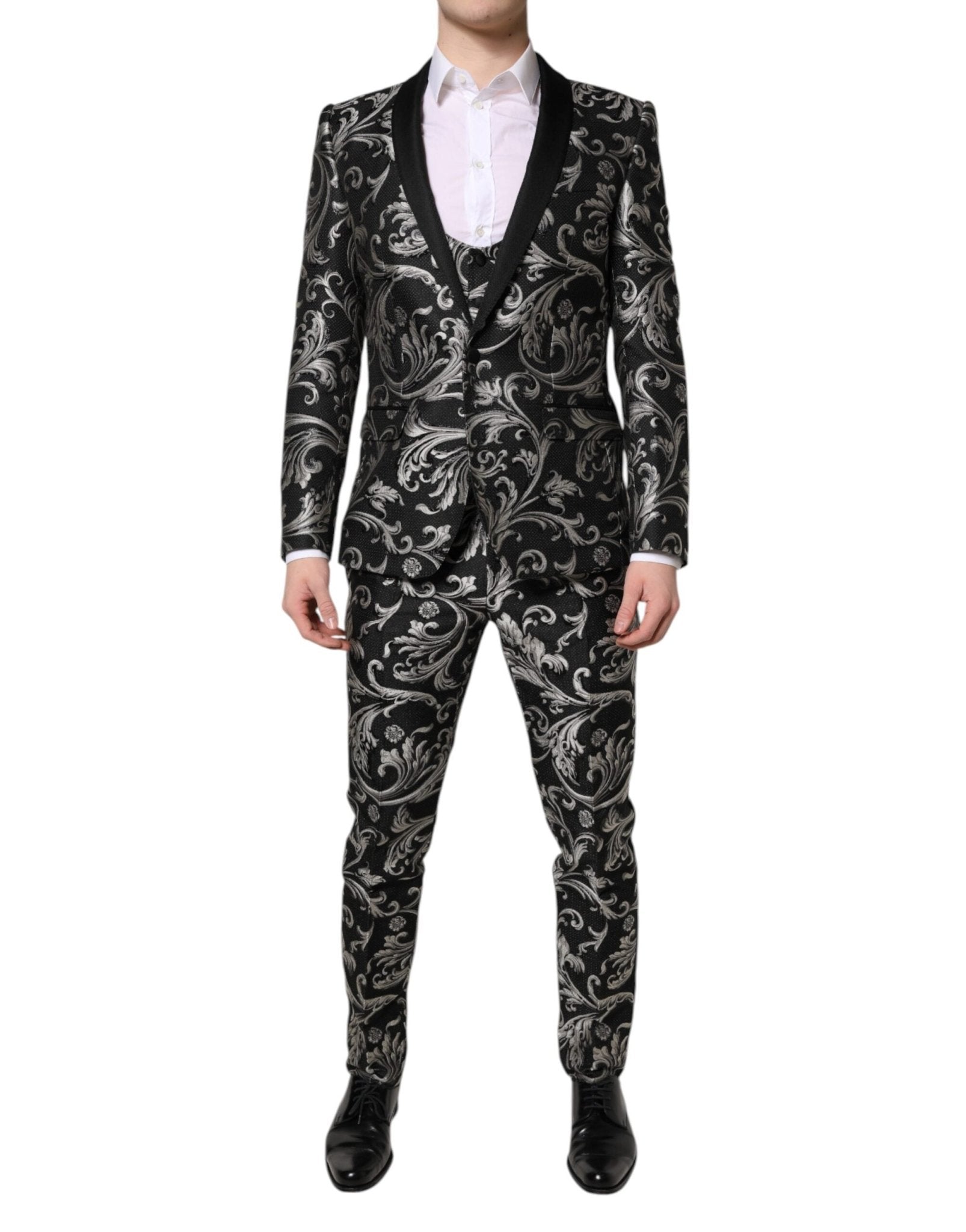 Dolce & Gabbana Black Gray MARTINI Jacquard Men 3 Piece Suit – IT48 | M par Dolce & Gabbana | Disponible sur Sandy Store ByNet