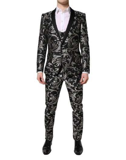 Dolce & Gabbana Black Gray MARTINI Jacquard Men 3 Piece Suit – IT48 | M par Dolce & Gabbana | Disponible sur Sandy Store ByNet