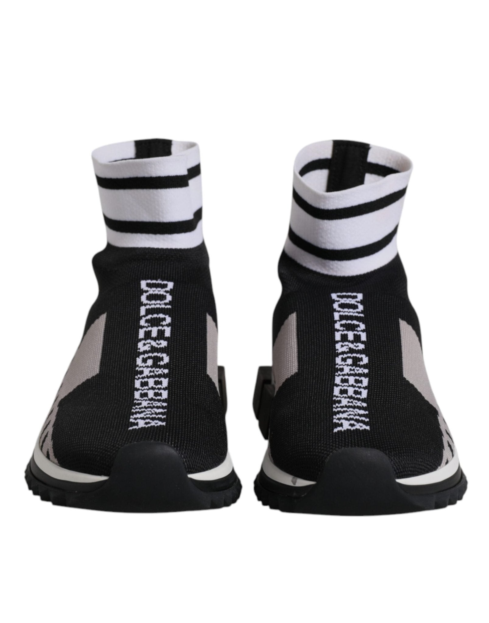 Dolce & Gabbana Black Gray Sorrento Socks Men Sneakers Shoes - Sandy Store ByNet
