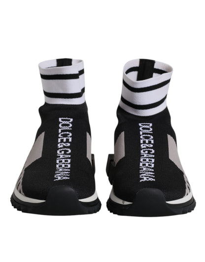 Dolce & Gabbana Black Gray Sorrento Socks Men Sneakers Shoes - Sandy Store ByNet