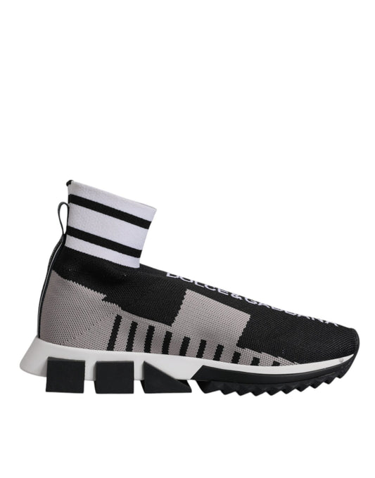 Dolce & Gabbana Black Gray Sorrento Socks Men Sneakers Shoes - Sandy Store ByNet