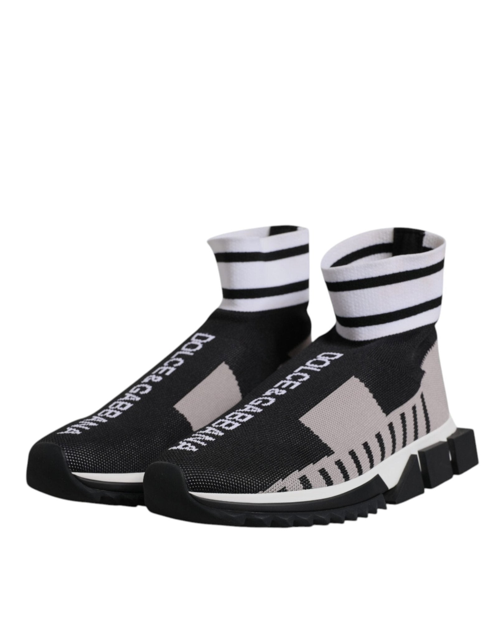 Dolce & Gabbana Black Gray Sorrento Socks Men Sneakers Shoes - Sandy Store ByNet