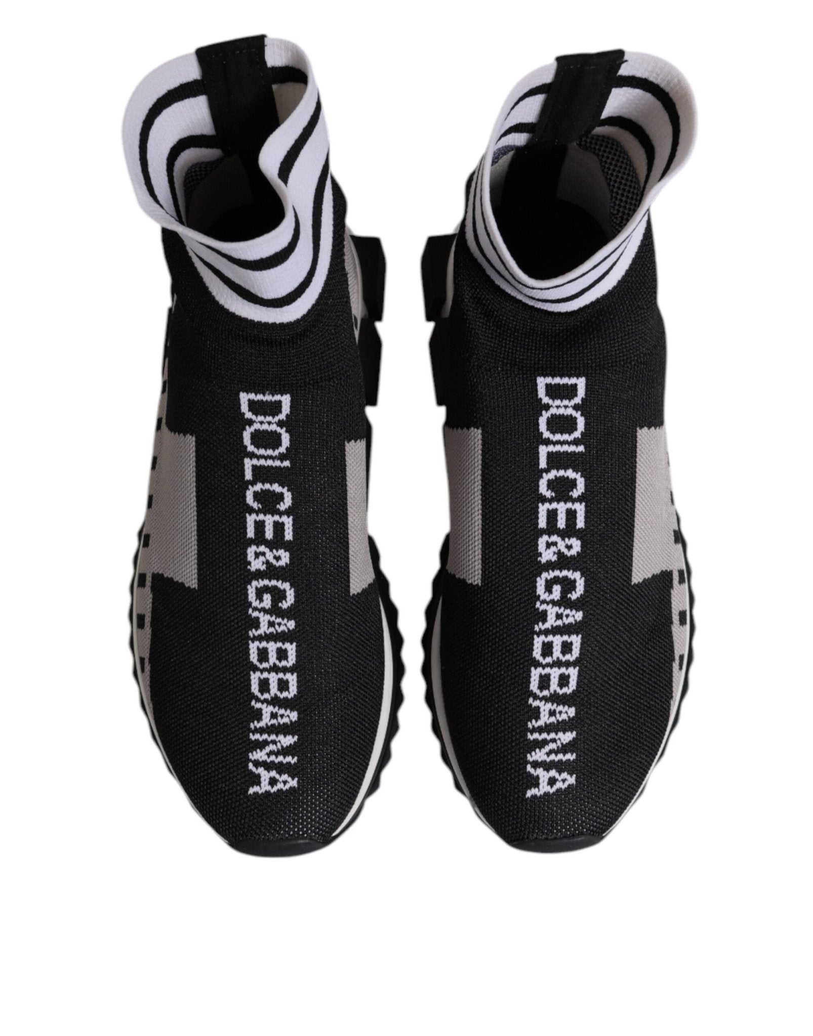 Dolce & Gabbana Black Gray Sorrento Socks Men Sneakers Shoes - Sandy Store ByNet