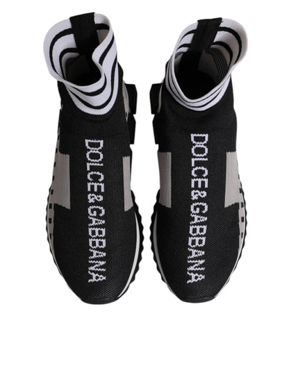 Dolce & Gabbana Black Gray Sorrento Socks Men Sneakers Shoes - Sandy Store ByNet