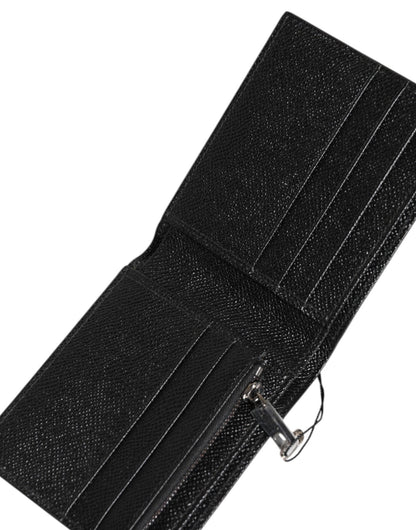Dolce & Gabbana Black Green Leather DG Plaque Bifold Card Holder Wallet - Sandy Store ByNet