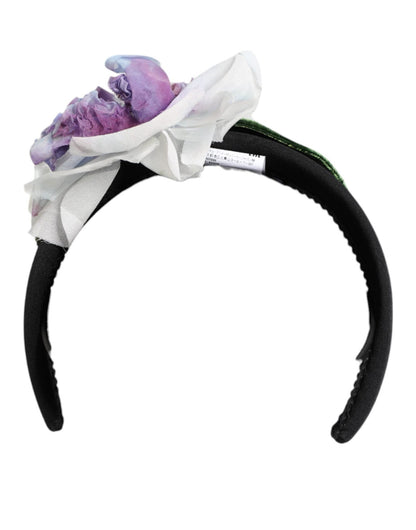 Dolce & Gabbana Black Green Silk Purple White Floral Appliqué Accessory Headband – par Dolce & Gabbana | Disponible sur Sandy Store ByNet