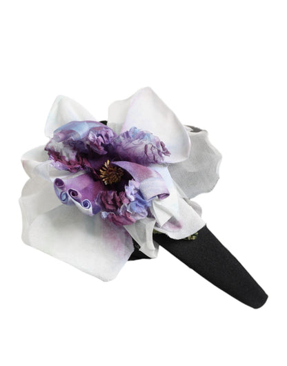 Dolce & Gabbana Black Green Silk Purple White Floral Appliqué Accessory Headband – par Dolce & Gabbana | Disponible sur Sandy Store ByNet