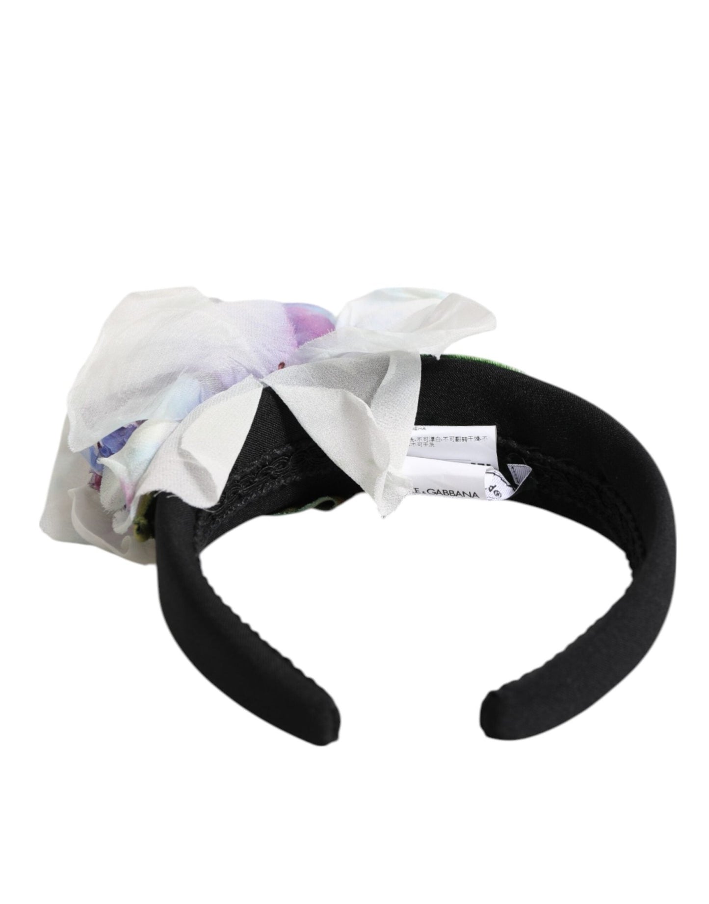 Dolce & Gabbana Black Green Silk Purple White Floral Appliqué Accessory Headband – par Dolce & Gabbana | Disponible sur Sandy Store ByNet