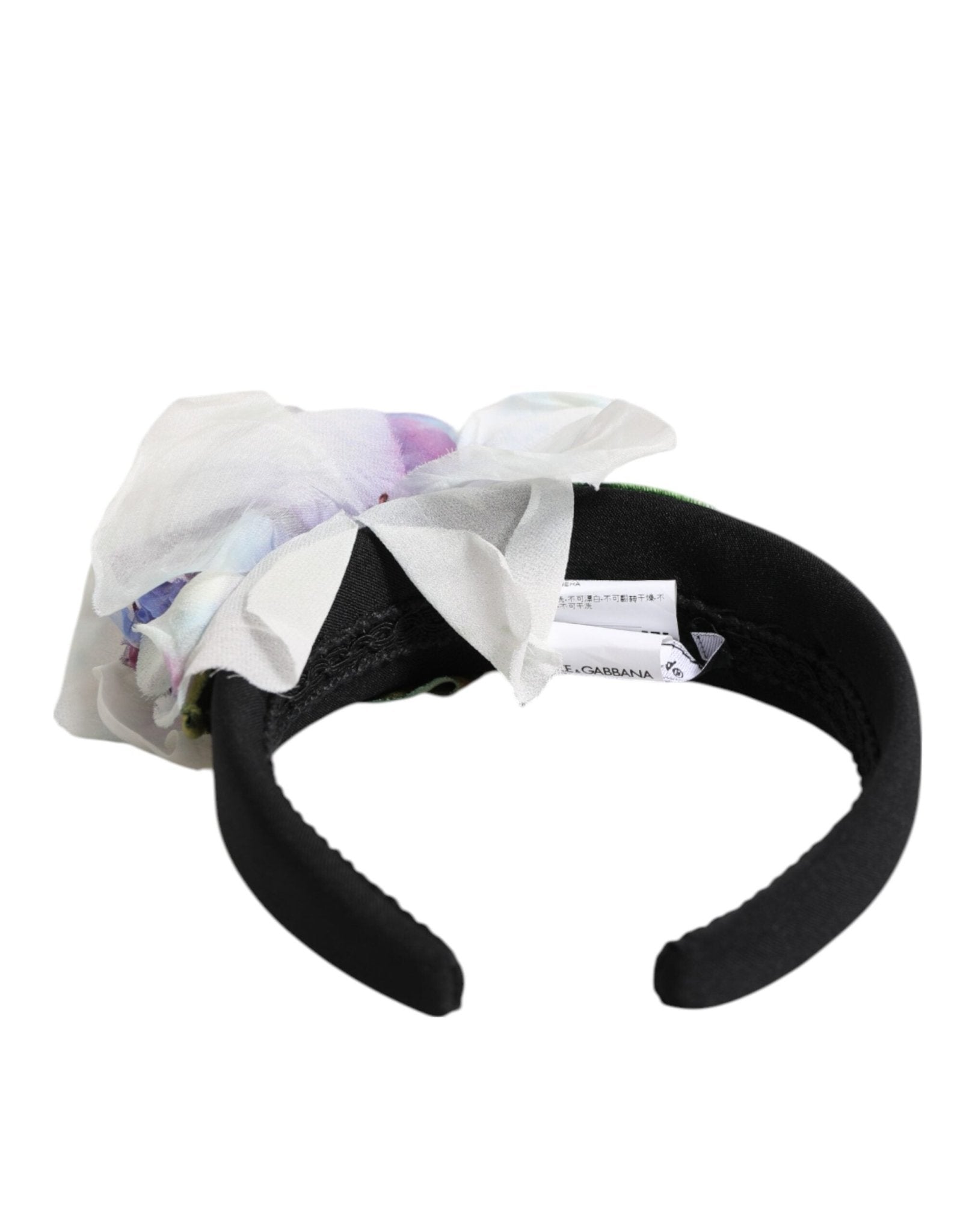 Dolce & Gabbana Black Green Silk Purple White Floral Appliqué Accessory Headband – par Dolce & Gabbana | Disponible sur Sandy Store ByNet